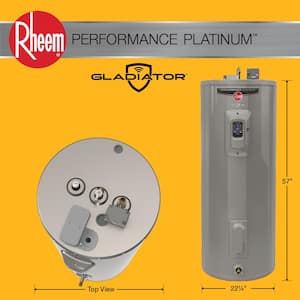 Gladiator 55 Gal. Tall 12-Year 4500W Demand Response Ready Smart Electric Water Heater w/ Leak Detection, Auto Shutoff