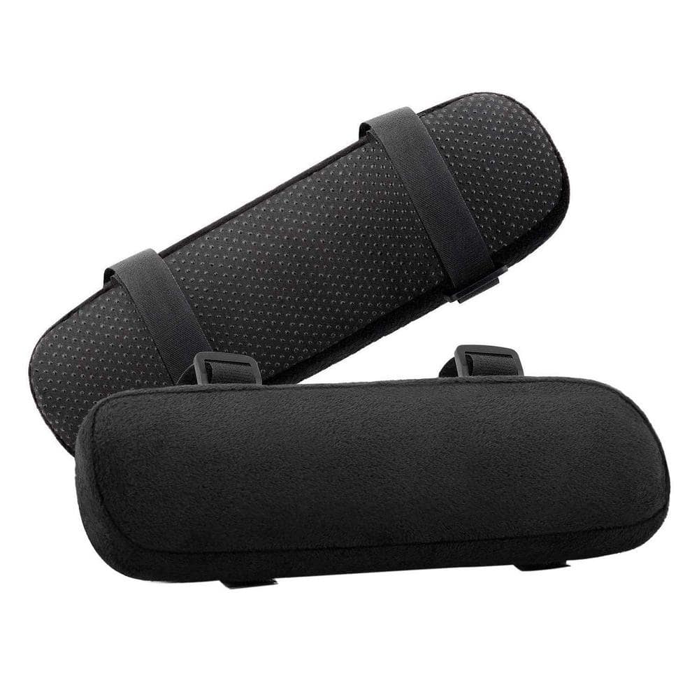 Washable Memory Foam Chair Armrest Pads for Pressure Relief, Black (2-Pack)