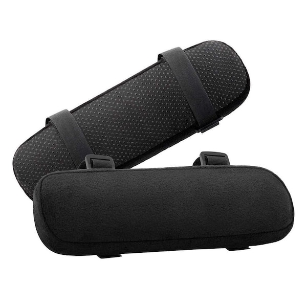 Angel Sar Washable Memory Foam Chair Armrest Pads for Pressure Relief, Black (2-Pack)