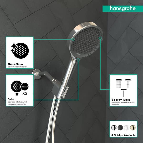 Hansgrohe Rainfinity 3-Spray 5 in. Wall Mount Handheld Showerhead