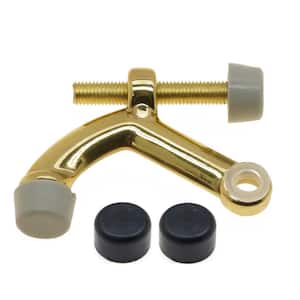 Solid Brass Hinge Pin Door Stop in Polished Brass No Lacquer