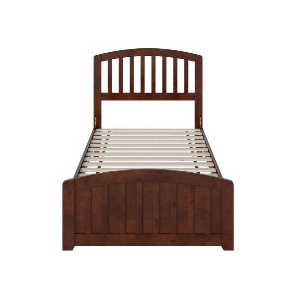 AFI Quincy Walnut Brown Solid Wood Frame Twin XL Low Profile Platform Bed with Matching