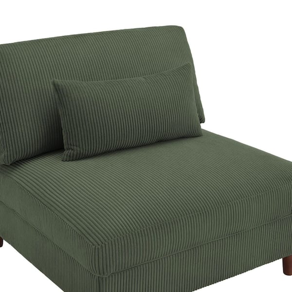 Uixe 37.3 in. Luxury Armless Corduroy Polyester Rectangle
