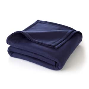 Supersoft Fleece Navy Polyester Full/Queen Blanket