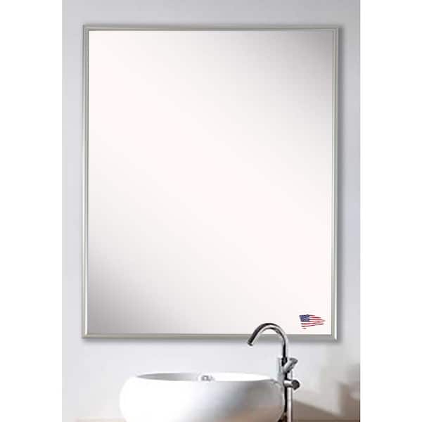 Unbranded 19 in. W x 31 in. H Framed Rectangular Bathroom Vanity Mirror in Silver