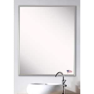 31 in. W x 43 in. H Framed Rectangular Bathroom Vanity Mirror in Silver