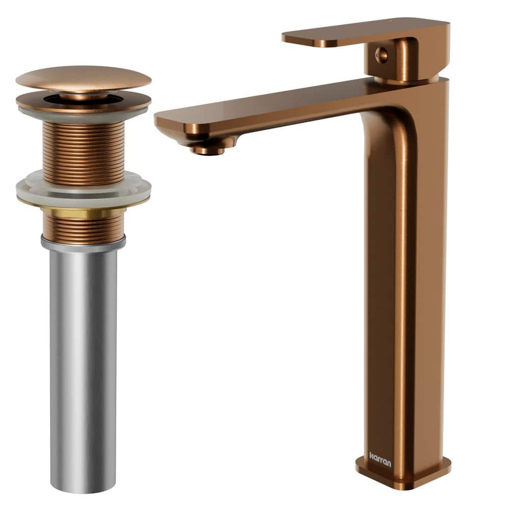 Venda Brushed Copper Single-Handle Vessel Bathroom Faucet