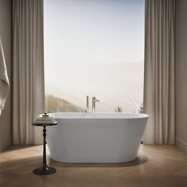 KOHLER Evok 66 in. x 30 in. Soaking Bathtub with Center Drain in
