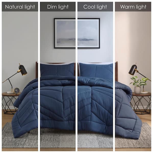 Alden Navy Microfiber Twin/Twin XL Comforter Set