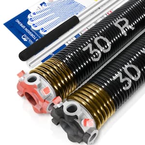 0.250 in. Wire x 2 in. x 30 in. L Electrophoresis Garage Door Torsion Springs in Gold Left and Right with Winding Bars