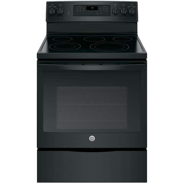 GE 5.3 cu. ft. Electric Range with Self-Cleaning Convection Oven in Black