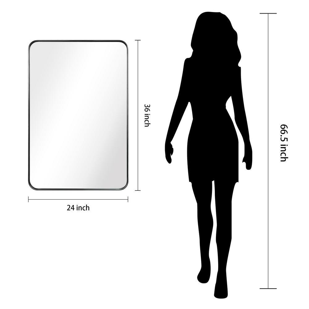 Sleek Silver Stainless Steel 24" x 36" Rectangular Wall Mirror