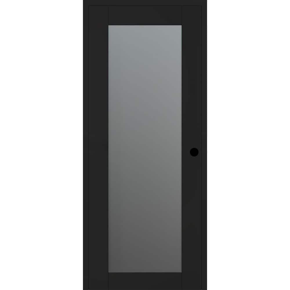 Avon 207 N DIY-Friendly 36 in. х 84 in. Left-Hand Frosted Glass Black Matte Composite Single Prehung Interior Door price history on PriceWatchPro