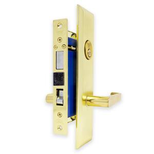 Brass Entry Mortise Right Hand Lock Set with 2.5 in. Backset and 2 SC1 Keys