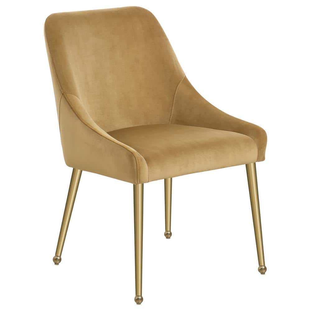 Navy Velvet Parsons Side Chair with Gold Metal Legs