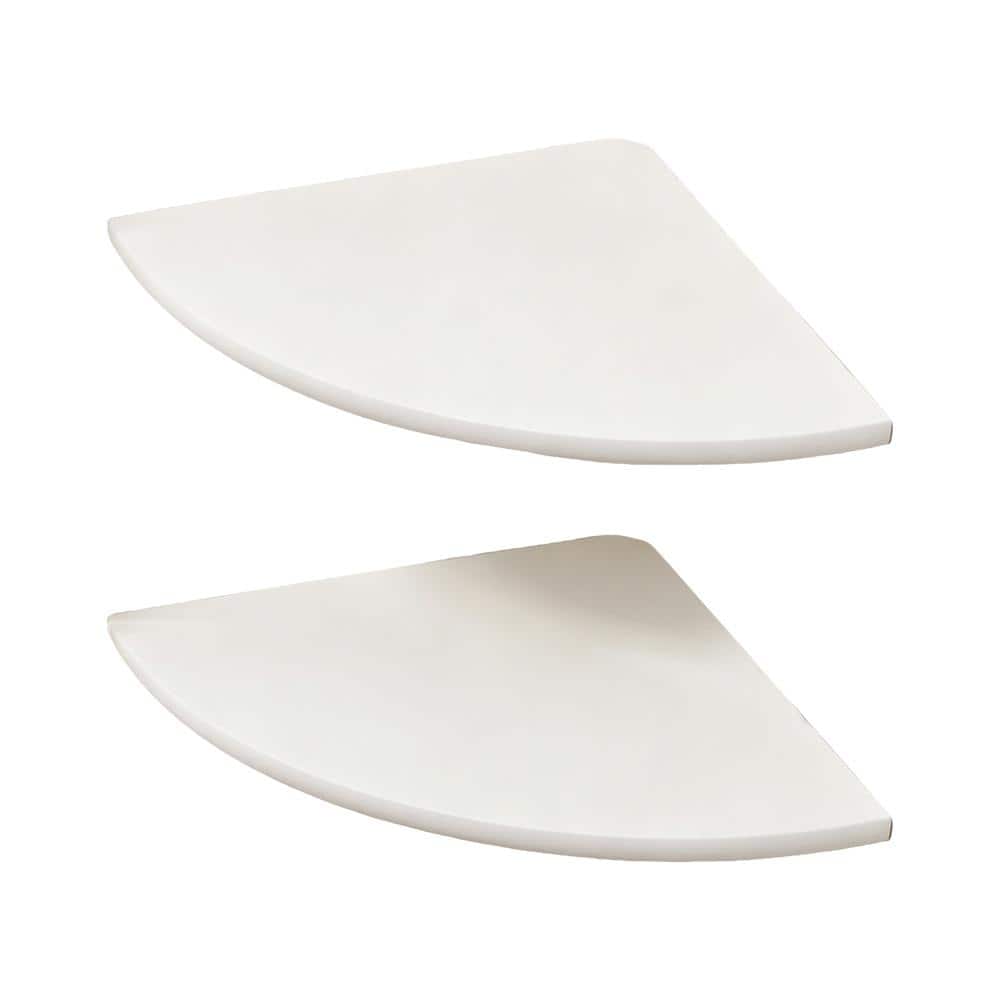 10 in. White Round Solid Wood Corner Floating Shelves Set of 2 price history on PriceWatchPro