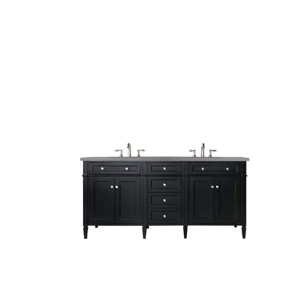 Brittany 72 in. W x 23.5 in. D x 34 in. H Double Bath Vanity in Black Onyx 