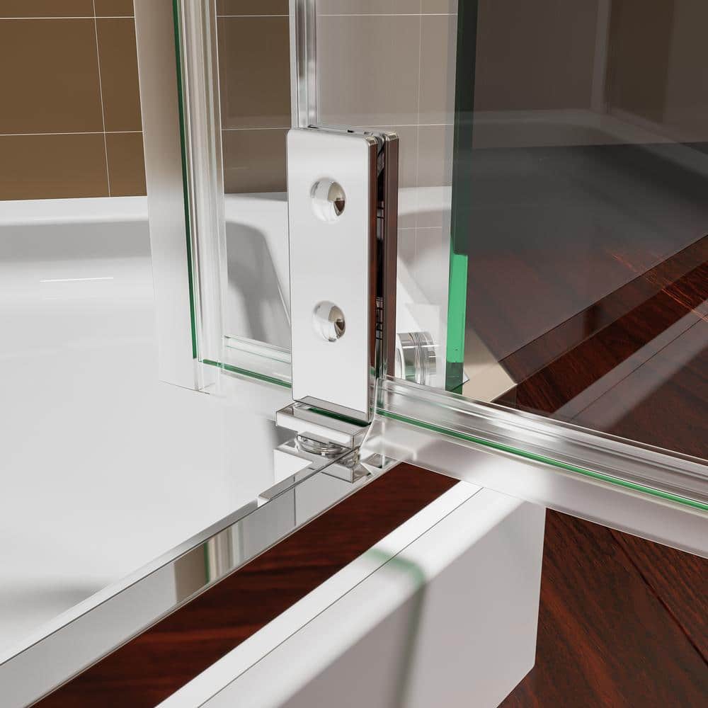 36" x 72" Chrome Neo-Angle Pivot Semi-Frameless Shower Enclosure