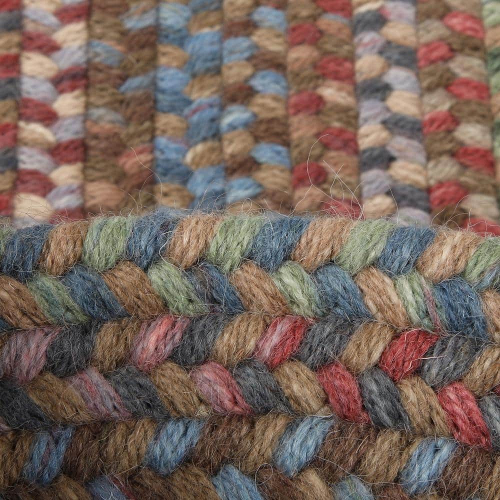 Dusk Blue Wool 2'x4' Reversible Oval Rug