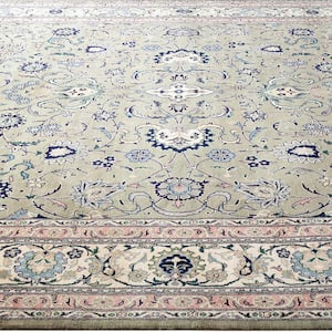 Mogul, One of a Kind Traditional Pistachio 6 ft. 2 in. x 9 ft. 3 in. Floral Area Rug