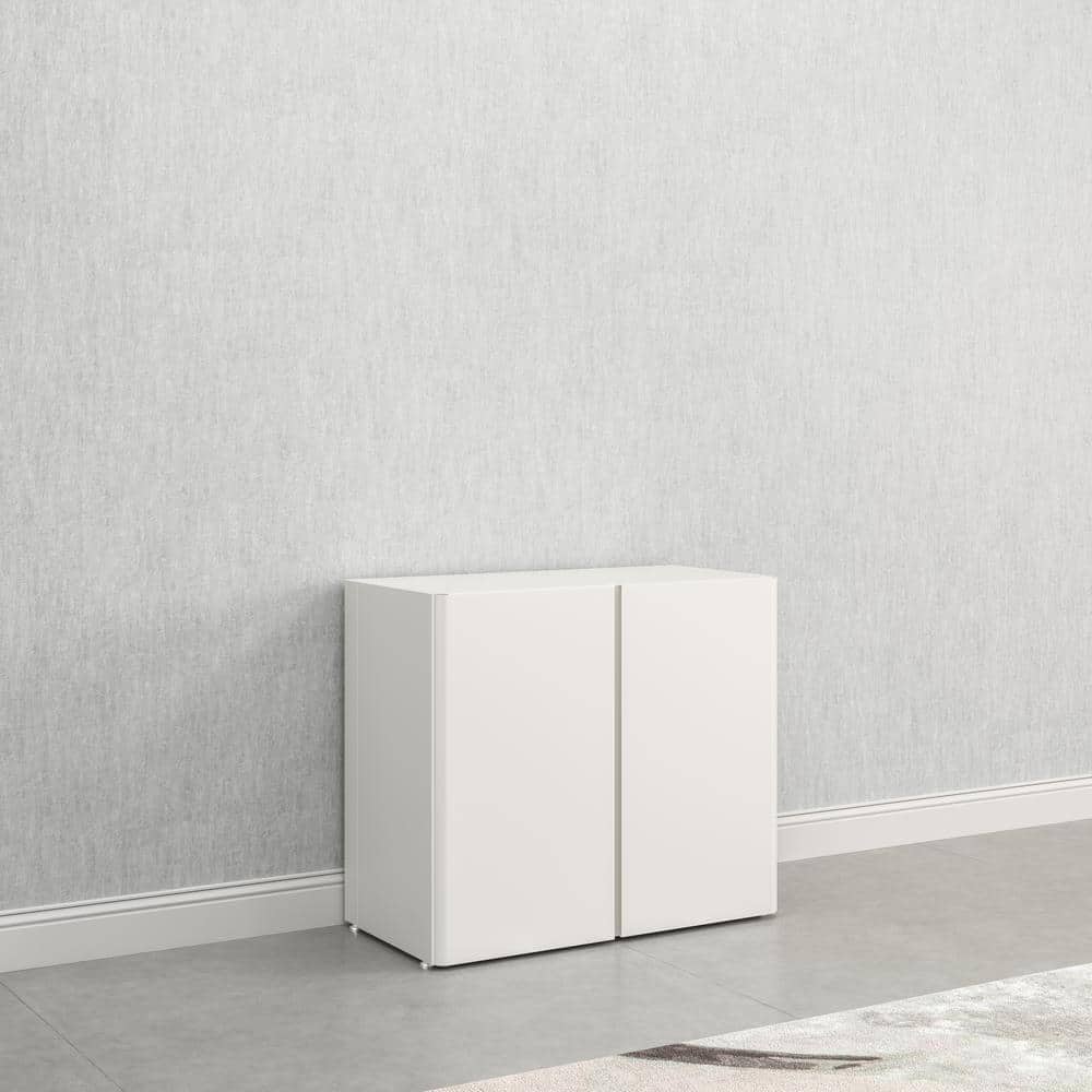 Cloud White 36-Inch Freestanding Metal Storage Cabinet