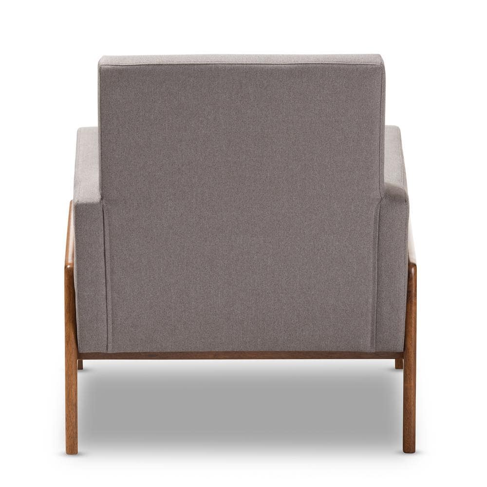Perris Mid-Century Modern Gray Faux Leather Wood Accent Chair