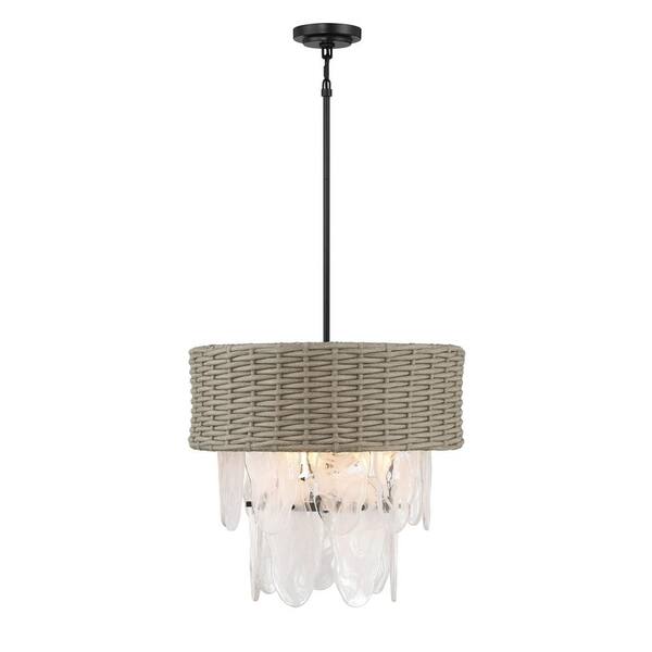 Minka Lavery Breakers Isle 60Watt 6Light Black Basket Pendant Light
