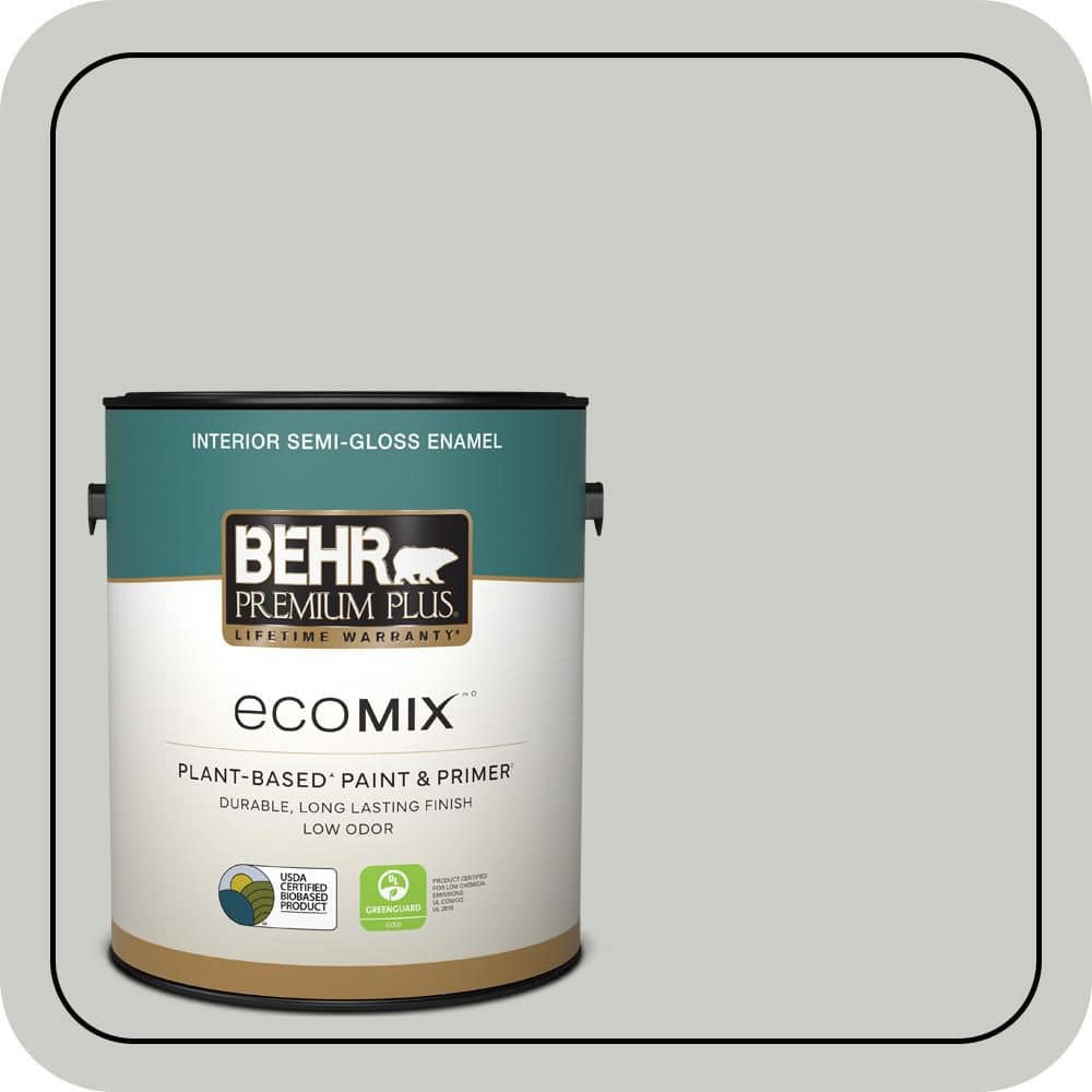 1 gal. #PWL-89 Silver Setting Semi-Gloss Enamel EcoMix Plant-Based Interior Paint & Primer price history on PriceWatchPro