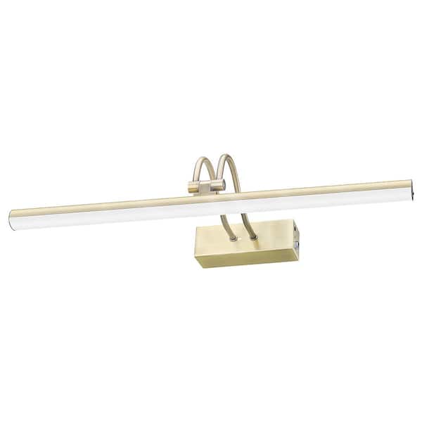 Unbranded Minimalist Rechargeable 16 in. Wall Mounted Antique Brass LED Picture Light with Remote Control