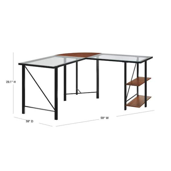 Staples glass on sale top desk