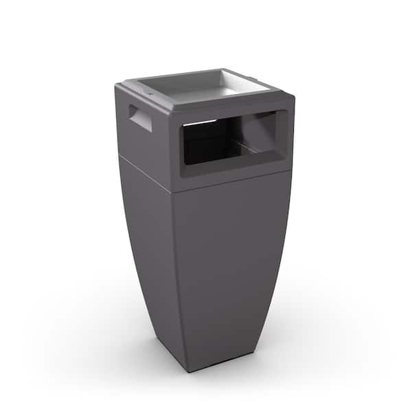Mayne 24 Gal. Kobi Outdoor Waste Bin with Ash Tray Graphite Grey Commercial Trash Can