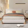 CHRISTOPHER KNIGHT HOME Astrielle Queen Size Modern Upholstered Boucle Platform Bed with Headboard, Wood, White 118424