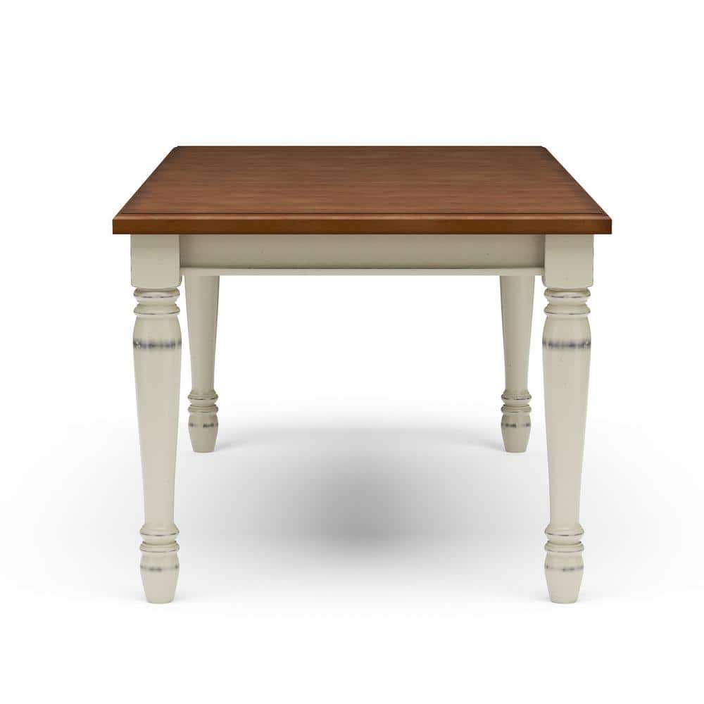 Cottage Charm Extendable Dining Table in Off-White and Oak