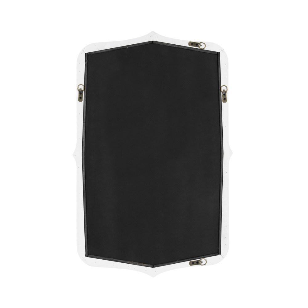 White Scalloped Rectangular Wood Wall Mirror