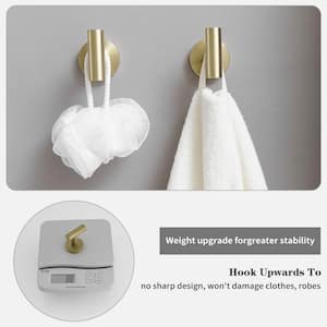 6-Piece Bath Hardware Set with Towel Ring Toilet Paper Holder Towel Hook Towel Bar Included Wall Mount in Brushed Gold