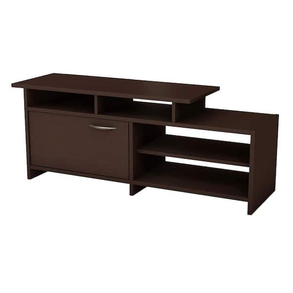 South Shore Step One 52 in. Chocolate Wood TV Stand 50 in.