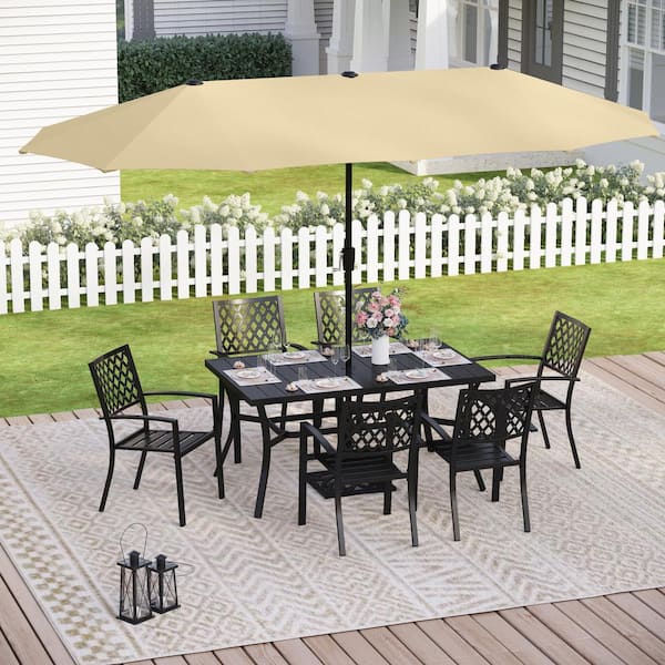 8 piece black patio set