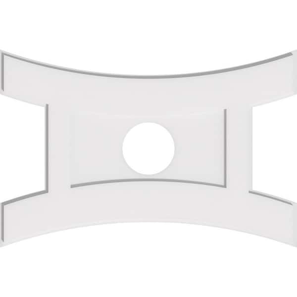 Ekena Millwork 34 in. W x 22-5/8 in. H x 6 in. ID x 1 in. P Haven Architectural Grade PVC Contemporary Ceiling Medallion