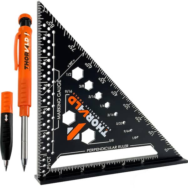 Angel Sar 6-in-1 Measuring Tool, Multi-Purpose Carpenter Tools, Wrench, Square, Protractor, Ruler, Marking Gauge, Drill Gauge