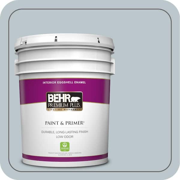 5 gal. #PPH-42 Nautical Gray Eggshell Enamel Low Odor Interior Paint & Primer