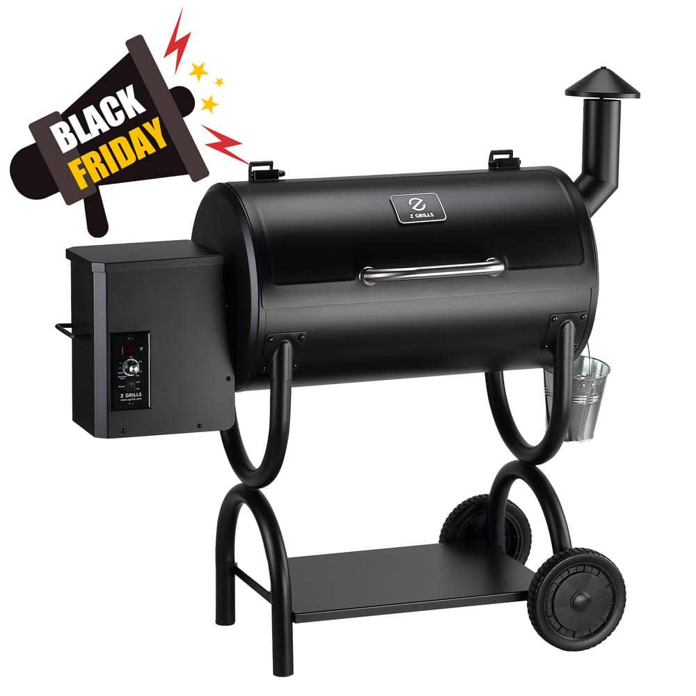 Z GRILLS 560 sq. in. Wood Pellet Grill and Smoker in Black, 8-IN-1 Grill