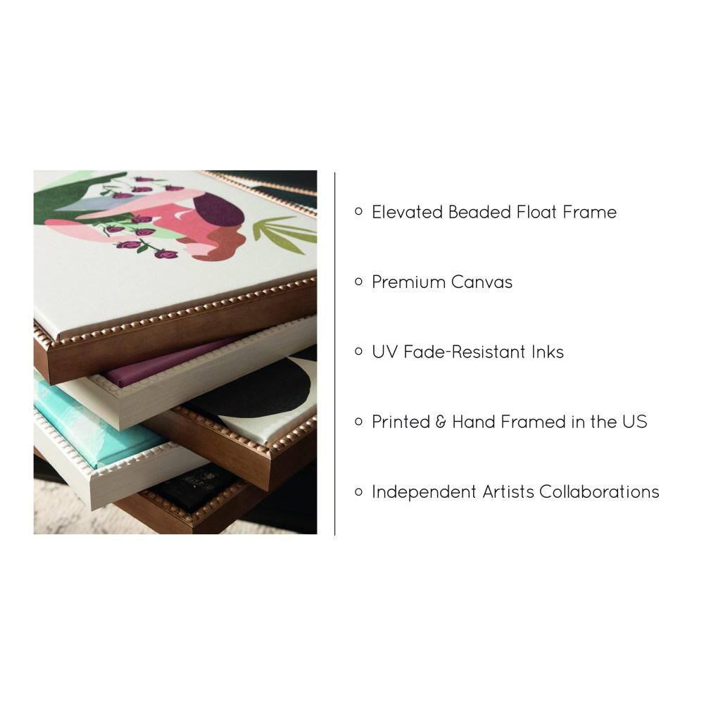 Tropical Parrot and Toucan Multicolor Canvas Art Set with Beaded White Frame