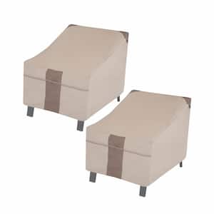 35 in. L x 38 in. W x 31 in. H, Beige Monterey Patio Lounge Chair Cover,(2-Pack)