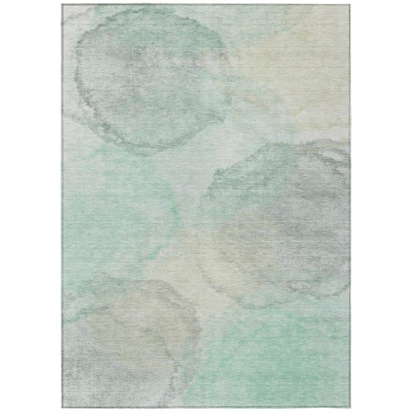 Chantille Machine Washable Indoor/Outdoor Abstract ACN2443 Mint 8 ft. x 10 ft. Area Rug