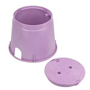 10 in. H, 10 in. Round Standard Series Valve Box and Cover, Purple Reclaimed Water Cover