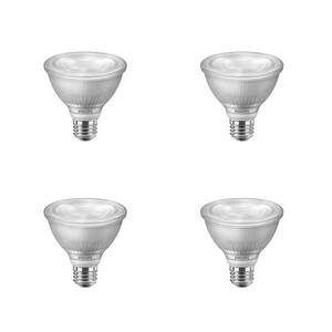 75-Watt Equivalent PAR30S Dimmable LED Flood Light Bulb with Warm Glow Dimming Effect Bright White (3000K) (4-Pack)