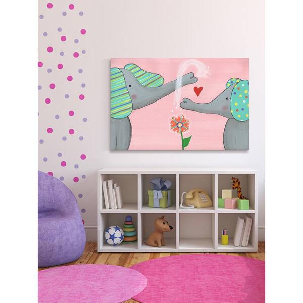 Unbranded 16 in. H x 24 in. W "Elephant Love" by Melonie Madison Printed Canvas Wall Art