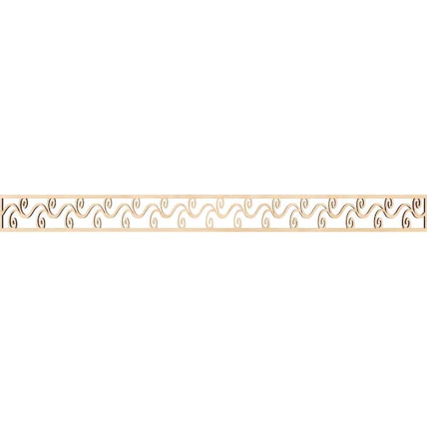 Ekena Millwork Tilden Fretwork 0.375 in. D x 46.375 in. W x 4 in. L Birch Wood Panel Moulding