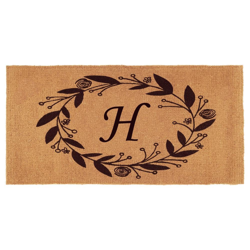 Calloway Mills Black Rose 36 in. x 72 in. Monogram H Door Mat ...