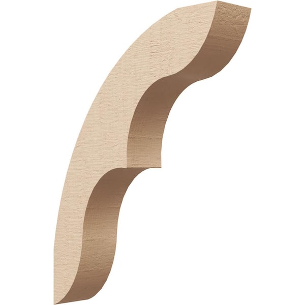 Ekena Millwork 3 in. x 18 in. x 14 in. Ozark Rough Cedar Woodgrain Timberthane Polyurethane Knee Brace, Primed